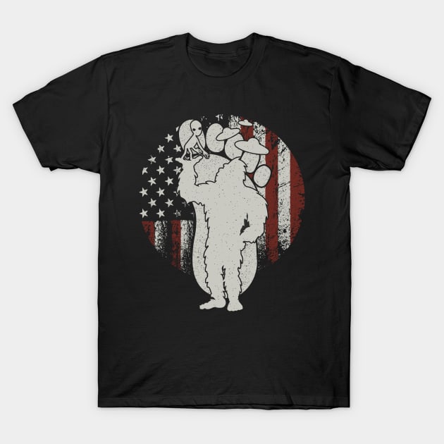 Bigfoot Usa Flag Alien T-Shirt by Tesszero